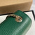 Gucci 510304 Interlocking Green Leather Chain Cross Body Bag