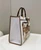 Fendi 8BH386 Sunshine Medium FF White Glazed Fabric Shopper