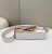 Fendi 8BR600 Baguette FF White Glazed Fabric Bag With Inlay