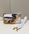 Fendi 8BR600 Baguette FF White Glazed Fabric Bag With Inlay