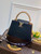LV M58608 Louis Vuitton Capucines MM Handbag Black Apricot