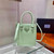 Prada 1BA331 Small Brushed Leather Tote Light Green