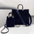 Fendi 8BH386 Sunshine Medium Fendi Tote Bag 8258 Navy blue