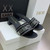 Dior Women's Shoes Dway Heeled Slide Metallic Thread Strass KCQ244LCS Black