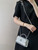 Chanel AP3238 Phone Holder with Chain Grained Shiny Calfskin Silver