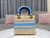 Dior M0565 Medium Lady Dior Bag Natural Wicker Blue