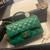 Chanel AS2431 Mini Flap Lambskin Bag with top Handle Green Bright gold