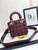 Dior M0531OUQA_M030 Small Lady Dior Bag with Wine Red Cannage Lambskin