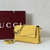 Gucci 857622 Medium Shoulder Bag Suede Yellow GG