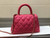 Chanel AS2215 mini flap bag with top handle Bag Rose Red