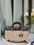 Dior M0540 Medium Lady Dior Bag D-joy Natural Wicker navy Blue Dior Oblique Jacquard