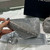 Prada 1NE190 Crystal-studded satin pouch Gray