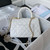 Chanel 23P Medium Flap Bag With Brown Top Handle Bag A92990 White