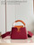 LV M48865 Louis Vuitton Capucines Mini Bag Stitched ostrich leather Wine Red