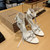 Balenciaga 743057 Women's Cagole 110mm Sandal Optic B77566