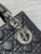 Dior M0565 Medium Lady Dior Bag Black Grained Cannage Calfskin Silver
