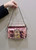 Fendi 8BS017 Mini Baguette Rose red sequin and leather bag 8601s