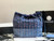 Chanel AS3261 22 Handbag Washed Denim & Silver-Tone Metal Blue Multicolor