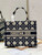 Dior Book Tote M1296 Medium Beige and Blue Macrocannage Embroidery M0080