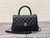 Chanel A92990 Medium Flap Bag With Brown Top Handle Bag Black