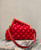 Fendi 8BP127 Fendi First Medium Red suede bag