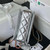 Chanel AS3886 Mini Flap Bag With Top Handle Shiny Silver Calfskin Gold