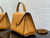 Valextra WBES0056028 Iside Top Handle Medium Bag Tan