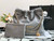 Chanel 22 Handbag Metallic Calfskin AS3261 Gray Gold Metal with Gold