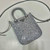 Prada 1BA331 Small satin tote bag with crystals White
