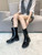 Louis Vuitton Women's Shoes 1A3CUK Drops flat half Rain Boots L608812 Black