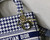 Dior Medium Lady D-Life Bag M0565 Navy Blue and White Butterfly Embroidery