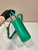 Prada 1BA379 Small leather Prada Symbole bag with topstitching Green