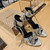 Balenciaga 743057 Women's Cagole 110mm Sandal Optic B77561