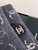 Chanel A01112 Flap Classic Handbag Gray denim beaded sequin bag