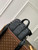 LV M82770 Louis Vuitton Nano Porte Documents Voyage Bag Black leather