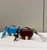 Fendi 8BT346 Moonlight Shoulder Saddle Leather Bag Blue