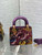 Dior M0505 Mini Lady Bag Metallic Cannage Lambskin Limited Edition Heavy Industry Beads Purple