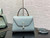 Valextra WBES0036028 Iside Top Handle micro Bag Light Blue
