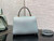 Valextra WBES0036028 Iside Top Handle micro Bag Light Blue