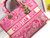Dior M0566 Large Lady D-Lite Rose red de Jouy Embroidery M1054