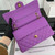 Chanel A01112 Flap Classic 11.12 Handbag Grained Calfskin & Gold-Tone Metal Orchid