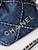 Chanel AS3980 22 Mini Handbag Silver-Tone Metal Canvas Blue Denim