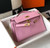 Hermes Mini Kelly Pouchette Epsom Leather H230226 Pink