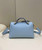 Fendi 8BL146 By The Way Medium Ligth Blue leather Boston bag