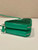 Prada 1NR015 Embellished satin and leather mini-pouch Green