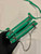 Prada 1NR015 Embellished satin and leather mini-pouch Green