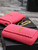 YSL 580065 Kate Medium Supple Chain Bag In Raffia Neon Pink