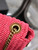 YSL 580065 Kate Medium Supple Chain Bag In Raffia Neon Pink