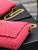 YSL 580065 Kate Medium Supple Chain Bag In Raffia Neon Pink