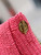 YSL 580065 Kate Medium Supple Chain Bag In Raffia Neon Pink